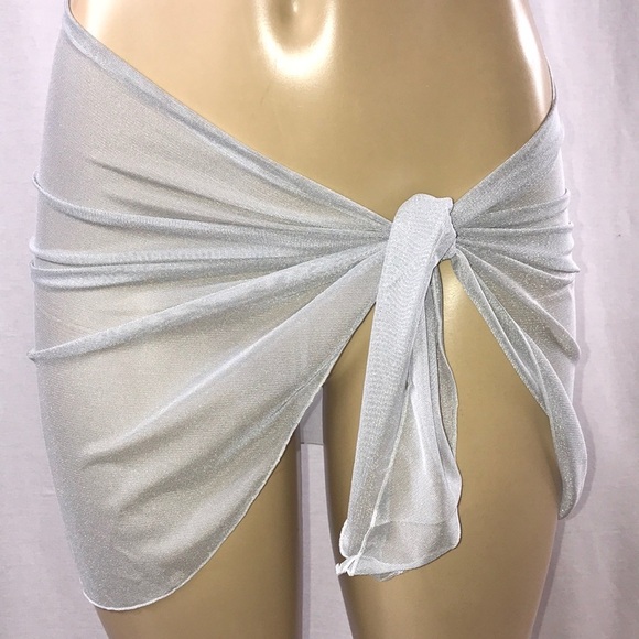 Zuliana Grey Mesh Short Sarong Made in USA. New With Tags - Picture 1 of 4